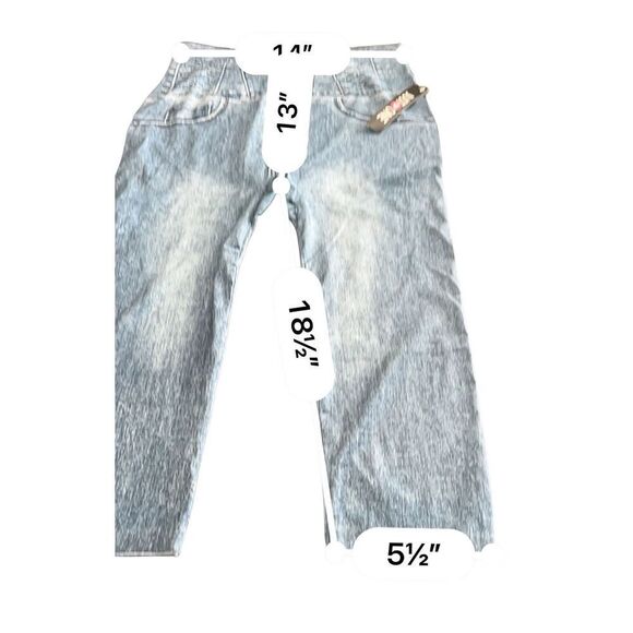 Just One Leggings 2XL/ NWT Jean Print Side Slits - Picture 4 of 6